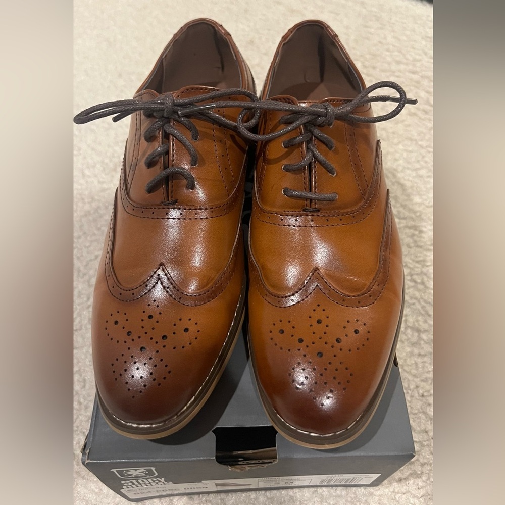 Stacy Adams Kids Brown Leather Dress Shoes